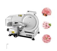 VEVOR Cortadora de Carne Comercial, Cortadora de Alimentos Eléctrica, 180 W con una Cuchilla Premium de 65 Mn, Grosor Ajustable 0-10 mm, para Carne, Verduras, Pan Duro, Queso, 480 x 400 x 410 mm