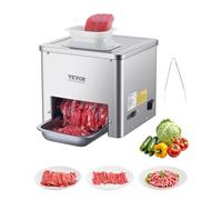 VEVOR Cortadora de Carne de 550 W 159 kg/h, Acero Inoxidable, Grosor de 2,5-10 mm, Cortadora de Alimentos Eléctrica para Cocina Doméstica, Restaurante, Supermercado, 360 x 345 x 418 mm, Plata