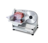 VEVOR Cortadora de Fiambre Eléctrica 200 W, Cortafiambres Eléctrico con Cuchilla SUS420 de 190 mm, Grosor Ajustable de 0 a 15 mm, Velocidad de Corte de 75 a 100 RPM, para Carne Congelada, Baguette