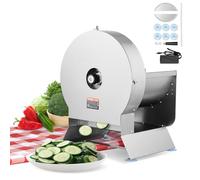VEVOR Cortadora de Jamón Eléctrica Espesor Ajustable de 0-12mm Cortadora de Frutas Vegetales Convertible a Manual Máquina Rebanadora de Alimentos de Acero Inoxidable Puerto de Alimentación Grande