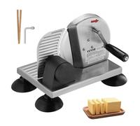 VEVOR Cortadora de pan manual, cortadora de queso y mantequilla de grosor ajustable de 0 a 6", cuchilla de acero inoxidable microdentada, cortadora de queso comercial de aleación de aluminio