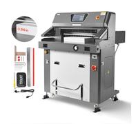 VEVOR Cortadora de Papel Eléctrica Hidráulica de Alto Rendimiento, 66 cm de Ancho de Corte, 10 cm de Grosor de Corte, Guillotina Eléctrica Grande con Función Infrarroja y Cuchilla de Repuesto