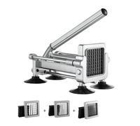 VEVOR Cortadora de Patatas Fritas Cortador de Papas con Hoja de Acero Inoxidable de 1/2", 3/8", 1/4" Cortador de Papas Manual con Ventosas Ideal para Papas Fritas, Pepinos, Verduras, Zanahorias