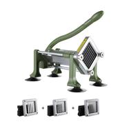 VEVOR Cortadora de Patatas Fritas Cortador de Papas con Hoja de Acero Inoxidable de 1/2", 3/8", 1/4" Cortador de Papas Manual con Ventosas Ideal para Papas, Pepinos, Verduras, Zanahorias, Verde