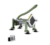 VEVOR Cortadora de Patatas Fritas Cortador de Papas con Hoja de Acero Inoxidable de 3/8" Cortador de Papas Manual con Ventosas Ideal para Papas, Papas Fritas, Pepinos, Verduras, Zanahorias, Verde