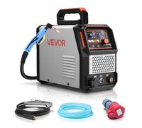 VEVOR Cortadora de Plasma 60 A Máquina de Corte por Plasma con Inversor IGBT, Pantalla Digital, Función 2T/4T y Tiempo PA/PT Ajustable para Reparaciones Domésticas, Alimentación Trifásica de 400 V
