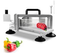 VEVOR Cortadora de Tomate Comercial Hoja de 1/4"/6,35 mm Cortadora de Tomate Manual de Acero Inoxidable Cortador de Tomate con Pies Antideslizantes para Cocinas, Restaurantes, Hamburgueserías, Bares