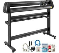 VEVOR Cortadora de Vinilo Máquina Cortadora de Vinilo Corte Máximo 1260 mm Trazador de Vinilo con Alimentación de Papel de 1350 mm con Soporte de Piso Máquina Cortadora de Trazador Velocidad Ajustable
