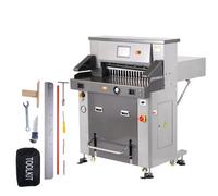 VEVOR Cortadora eléctrica Ancho de corte 660,4 mm Espesor 80 mm Cortador de papel hidráulico Cortador de papel de 800 hojas con pantalla táctil de 17,78 cm características de seguridad para imprenta