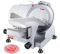 VEVOR Cortadora Eléctrica Comercial 240 W Cortadora de Jamón Hoja de 250 mm 350-400 rpm Cortadora de Embutidos en Acero Inoxidable y Aluminio para Cortar Carne Queso Verduras Fruta