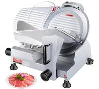VEVOR Cortadora Eléctrica Comercial 320 W Cortadora de Jamón Hoja de 300 mm 350-400 rpm Cortadora de Embutidos en Acero Inoxidable y Aluminio para Cortar Carne Queso Verduras Fruta