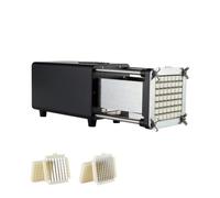 VEVOR Cortadora Eléctrica de Patatas Fritas Cortador de Papas con Cuchillas de Acero Inoxidable de 1/2" y 3/8" Cortador de Papas con Patas Antideslizantes para Pepinos, Verduras, Zanahorias, Negro