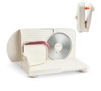 VEVOR Cortafiambres Eléctrico 180 W, Cortadora de Fiambre con Cuchilla Afilada de 170 mm, Velocidad de Corte de 60 a 90 RPM, Grosor Ajustable de 0 a 15 mm, para Carne Congelada, Jamón, Baguette