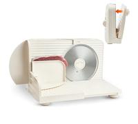 VEVOR Cortafiambres Eléctrico 180 W, Cortadora de Fiambre con Cuchilla Afilada de 170 mm, Velocidad de Corte de 60 a 90 RPM, Grosor Ajustable de 0 a 15 mm, para Carne Congelada, Jamón, Baguette