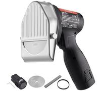 VEVOR Cortafiambres Eléctrico sin Cable 80 W, Cortafiambres Comercial de Acero Inoxidable Shawarma Döner Kebab, con Batería 2 Cuchillas D100 mm, Grosor Ajustable 0-8 mm, para Restaurante, Snack-Bar