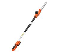 VEVOR Cortasetos Eléctrico Telescópico, Cortasetos a Batería sin Cable, Pértiga Extensible 187,5-238,5 cm, Cabezal Pivotante, Cuchillas de Doble Acción, Correa de Hombro, para Arbustos Setos Plantas