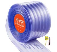 VEVOR Cortina de Puerta Plástico Largo de 30,8 Ancho de 0,3 m, Rollo de Tiras de PVC Espesor de 3 mm, Cortina de Tiras para Puertas de Supermercado, Entrada, Almacén, Centros Comerciales, Garaje