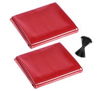 VEVOR Cortina de Soldadura, 1740 x 2340 mm, de Vinilo Ignífugo con 6 Niveles de Protección UV para Taller, Lugares de Trabajo al Aire Libre y Estructuras Temporales, Color Rojo, sin Marco, 2 uds