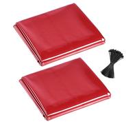 VEVOR Cortina de Soldadura, 1740 x 2340 mm, de Vinilo Ignífugo con 6 Niveles de Protección UV para Taller, Lugares de Trabajo al Aire Libre y Estructuras Temporales, Color Rojo, sin Marco, 2 uds