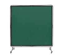 VEVOR Cortina de Soldadura con Marco, 1,8x1,8 m Pantalla de Protección de Soldadura de Vinilo Ignífugo con 4 Ruedas Giratorias 2 con Cerradura, Cortina Móvil Profesional para Taller, Industria, Verde