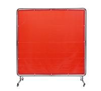 VEVOR Cortina de Soldadura con Marco, 1,8x1,8 m Pantalla de Protección de Soldadura de Vinilo Ignífugo con 4 Ruedas Giratorias 2 Bloqueables, Cortina Móvil Profesional para Taller, Industria, Rojo