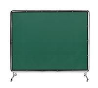 VEVOR Cortina de Soldadura con Marco, 1,8x2,4m Pantalla de Protección de Soldadura de Vinilo Ignífugo con 4 Ruedas Giratorias 2 Bloqueables, Cortina Móvil Profesional para Taller, Industria, Verde