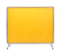 VEVOR Cortina de Soldadura con Marco 1,8x2,4m Pantalla de Protección de Soldadura de Vinilo Ignífugo con 4 Ruedas Giratorias 2 con Cerradura, Cortina Móvil Profesional para Taller, Industria, Amarillo
