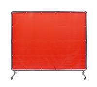 VEVOR Cortina de Soldadura con Marco, 1,8x2,4m Pantalla de Protección de Soldadura de Vinilo Ignífugo con 4 Ruedas Giratorias 2 Bloqueables, Cortina Móvil Profesional para Taller, Industria, Rojo