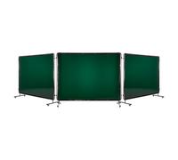VEVOR Cortina de Soldadura con Marco, 3 Paneles, 1740 x 2340 mm, de Vinilo Ignífugo con 12 Ruedas Giratorias y 6 Niveles de Protección UV para Talleres e Industrias, Verde Oscuro, con 72 Bridas
