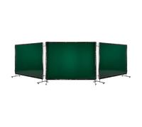 VEVOR Cortina de Soldadura con Marco, 3 Paneles, 1740 x 2340 mm, de Vinilo Ignífugo con 12 Ruedas Giratorias y 6 Niveles de Protección UV para Talleres e Industrias, Verde Oscuro, con 72 Bridas