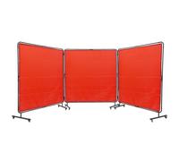 VEVOR Cortina de Soldadura con Marco 3 Paneles Pantalla de Cortina Protectora de Soldadura 1,8x1,8 m de Vinilo Ignífugo con 12 Ruedas Giratorias (6 con Bloqueo) Mobile Pro para Taller, Industria, Rojo
