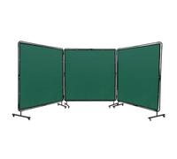 VEVOR Cortina de Soldadura con Marco 3 Paneles Pantalla de Cortina Protectora de Soldadura 1,8x1,8m de Vinilo Ignífugo con 12 Ruedas Giratorias (6 con Bloqueo) Mobile Pro para Taller, Industria, Verde