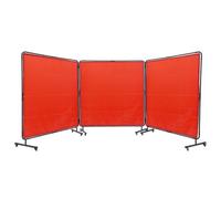 VEVOR Cortina de Soldadura con Marco 3 Paneles Pantalla de Cortina Protectora de Soldadura 1,8x1,8 m de Vinilo Ignífugo con 12 Ruedas Giratorias (6 con Bloqueo) Mobile Pro para Taller, Industria, Rojo