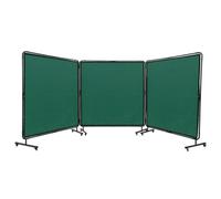 VEVOR Cortina de Soldadura con Marco 3 Paneles Pantalla de Cortina Protectora de Soldadura 1,8x1,8m de Vinilo Ignífugo con 12 Ruedas Giratorias (6 con Bloqueo) Mobile Pro para Taller, Industria, Verde