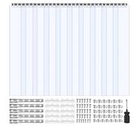 VEVOR Cortina de Tiras 152,4 x 244 cm Cortina de Puerta de PVC Transparente 10 Tiras de Plástico Espesor de 2 mm para Puerta de Cámara Frigorífica, Almacén, Refrigerador de Supermercado, Garajes