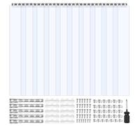 VEVOR Cortina de Tiras 152,4 x 244 cm Cortina de Puerta de PVC Transparente 10 Tiras de Plástico Espesor de 2 mm para Puerta de Cámara Frigorífica, Almacén, Refrigerador de Supermercado, Garajes