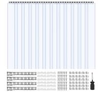 VEVOR Cortina de Tiras 183 x 213,4 cm Cortina de Puerta de PVC Transparente 12 Tiras de Plástico Espesor de 2 mm para Puerta de Cámara Frigorífica, Almacén, Refrigerador de Supermercado, Garajes