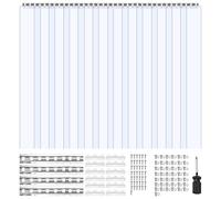 VEVOR Cortina de Tiras 213,4 x 244 cm Cortina de Puerta de PVC Transparente 14 Tiras de Plástico Espesor de 2 mm para Puerta de Cámara Frigorífica, Almacén, Refrigerador de Supermercado, Garajes