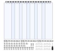 VEVOR Cortina de Tiras 91,5 x 203,2 cm Cortina de Puerta de PVC Transparente 6 Tiras de Plástico Espesor de 2 mm para Puerta de Cámara Frigorífica, Almacén, Refrigerador de Supermercado, Garajes