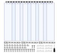 VEVOR Cortina de Tiras 91,5 x 213,4 cm Cortina de Puerta de PVC Transparente 6 Tiras de Plástico Espesor de 2 mm para Puerta de Cámara Frigorífica, Almacén, Refrigerador de Supermercado, Garajes