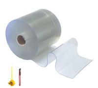 VEVOR Cortina para puerta de PVC 300mm x 3mm x 25m Cortina transparente Rollos de Tiras de PVC Tiras Pvc Transparente Cortina de fleje de Pvc Cortina