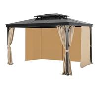 VEVOR Cortinas para Cenador para Exteriores, Cortina de Cenador con Privacidad 2840 x 2840 x 2110 mm de Poliéster 4 Paneles Laterales con Cremallera Repuesto Universal para Toldo de Patio, Caqui