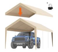 VEVOR Cubierta de Repuesto para Toldo de Cochera de 610 x 304 x 850 cm, Refugio para Tienda de Campaña Superior de Garaje, Resistente al Agua y con Protección UV, Fácil Instalación, Marco NO Incluido