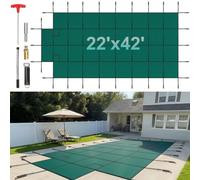 VEVOR Cubierta de Seguridad para Piscina Tamaño de Cubierta 6,7x12,8 m Cobertor para Piscina Rectangular Tamaño de Piscina 6,1 x 12,2 m Lona de Piscina para Piscinas Enterradas de Hogar Jardín Hotel