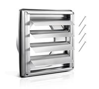 VEVOR Cubierta de Ventilación de Pared de 97 mm, Cuadrada, con Rejilla de Ventilación, de Acero Inoxidable de Primera Calidad y Junta de Goma Antirruido, para Casa, Baño, Garaje, Cocina y Sótano