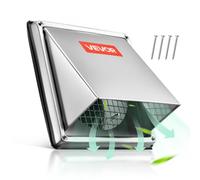 VEVOR Cubierta de Ventilación de Pared para Extractor Externo 97 mm, Cuadrada, Acero Inoxidable, con Mampara de Protección Integrada, para Casa, Baño, Garaje, Cocina y Sótano, 162 x 162 x 121 mm