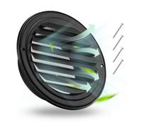 VEVOR Cubierta de Ventilación de Pared de 145 mm, Redonda, con Rejilla de Ventilación, Acero Inoxidable de Primera Calidad, con Mampara de Protección Integrada, para Casa, Baño, Garaje, 2 uds