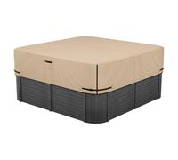 VEVOR Cubierta para Bañera de Exterior 2285 x 2285 x 508 mm Cubierta de Bañera Cuadrada Resistente a la Intemperie Funda para Piscinas de Tejido Oxford 600D Resistencia al Desgarro de 950 N, Marrón