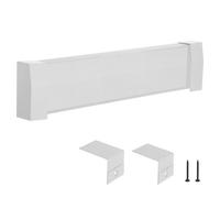 VEVOR Cubierta para Calefactor de Zócalo, Serie Premium, Estándar, 91 cm, Ventilación y Calefacción Eficientes, Funda de Repuesto de Acero para Dormitorio, Blanco, Agujero Completamente Abierto