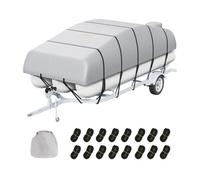 VEVOR Cubierta para Pontón de Barco, Cubierta Impermeable para Pontón Remolcable de 5790-6090 mm, Tela Oxford de PU de Grado Marino 800D con Cubierta de Motor, Ancho de Haz de 2430 mm, Color Gris